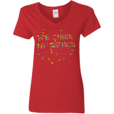 T-Shirts Red / S We came in peace Women's V-Neck T-Shirt