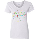 T-Shirts White / S We came in peace Women's V-Neck T-Shirt