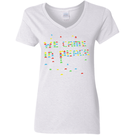 T-Shirts White / S We came in peace Women's V-Neck T-Shirt