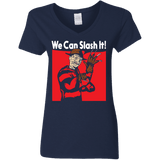 T-Shirts Navy / S We Can Slash It! Women's V-Neck T-Shirt