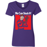 T-Shirts Purple / S We Can Slash It! Women's V-Neck T-Shirt