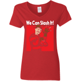 T-Shirts Red / S We Can Slash It! Women's V-Neck T-Shirt