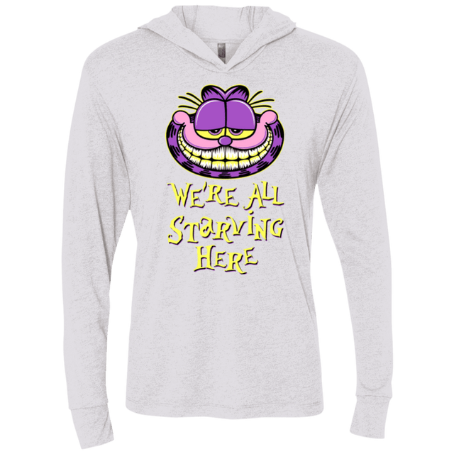 T-Shirts Heather White / X-Small We're all starving Triblend Long Sleeve Hoodie Tee