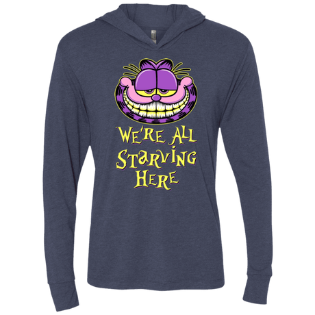 T-Shirts Vintage Navy / X-Small We're all starving Triblend Long Sleeve Hoodie Tee
