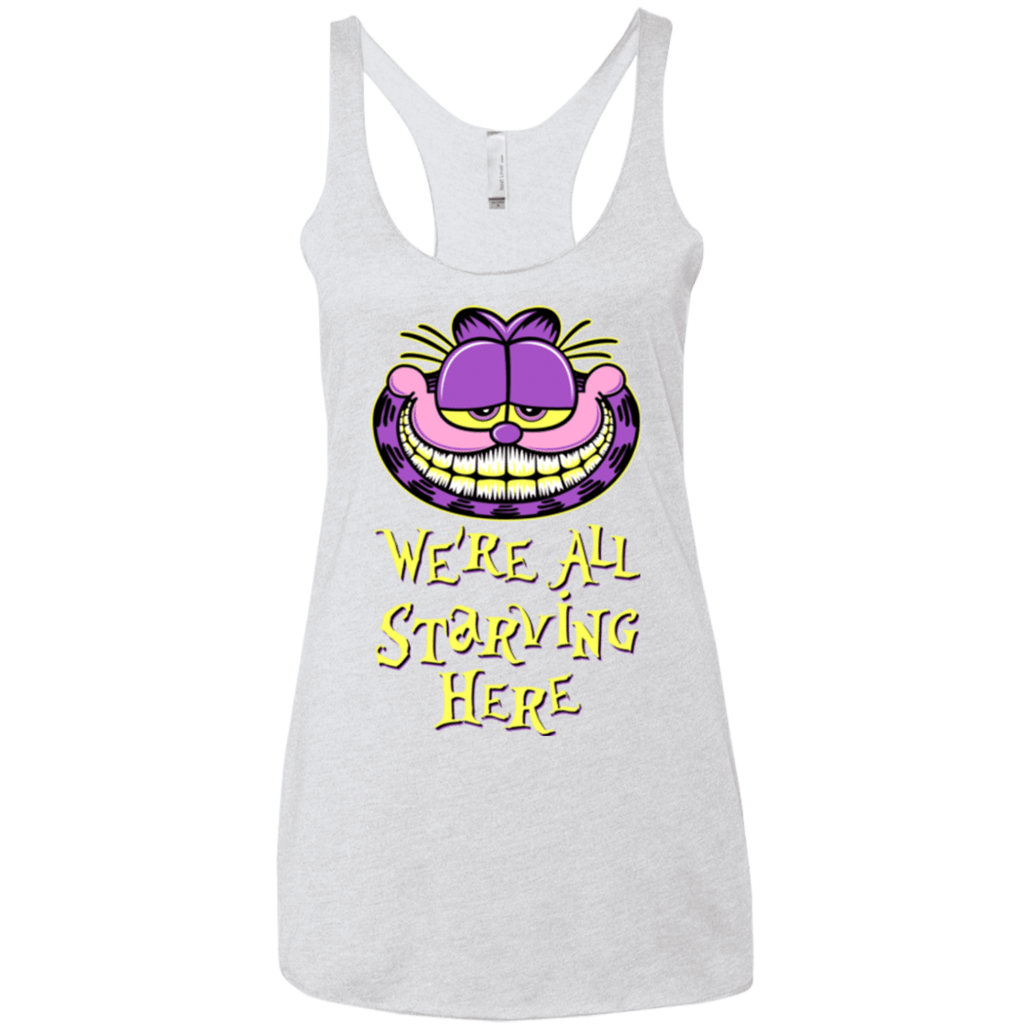 T-Shirts Heather White / X-Small We're all starving Women's Triblend Racerback Tank