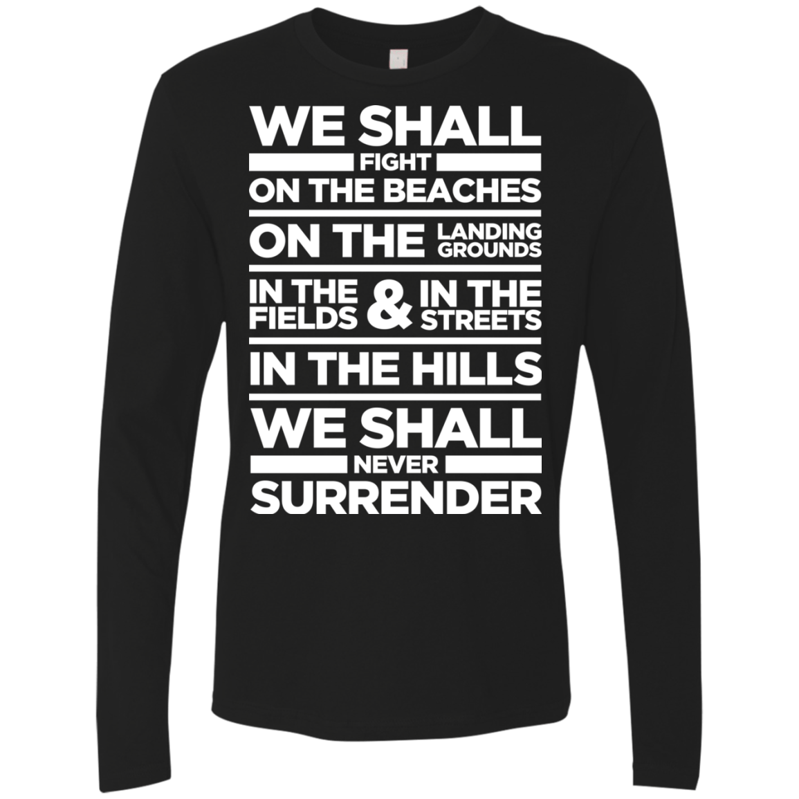 We Shall Fight On the Beaches Men's Premium Long Sleeve