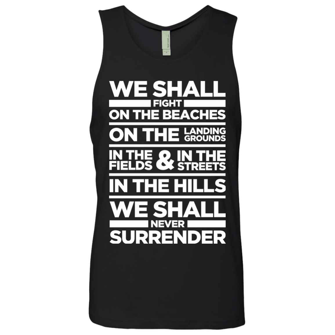 T-Shirts Black / S We Shall Fight On the Beaches Men's Premium Tank Top