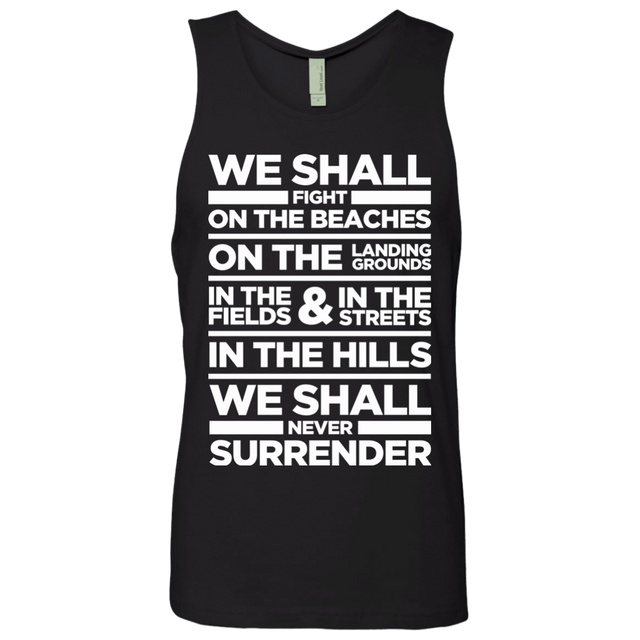 T-Shirts Black / S We Shall Fight On the Beaches Men's Premium Tank Top