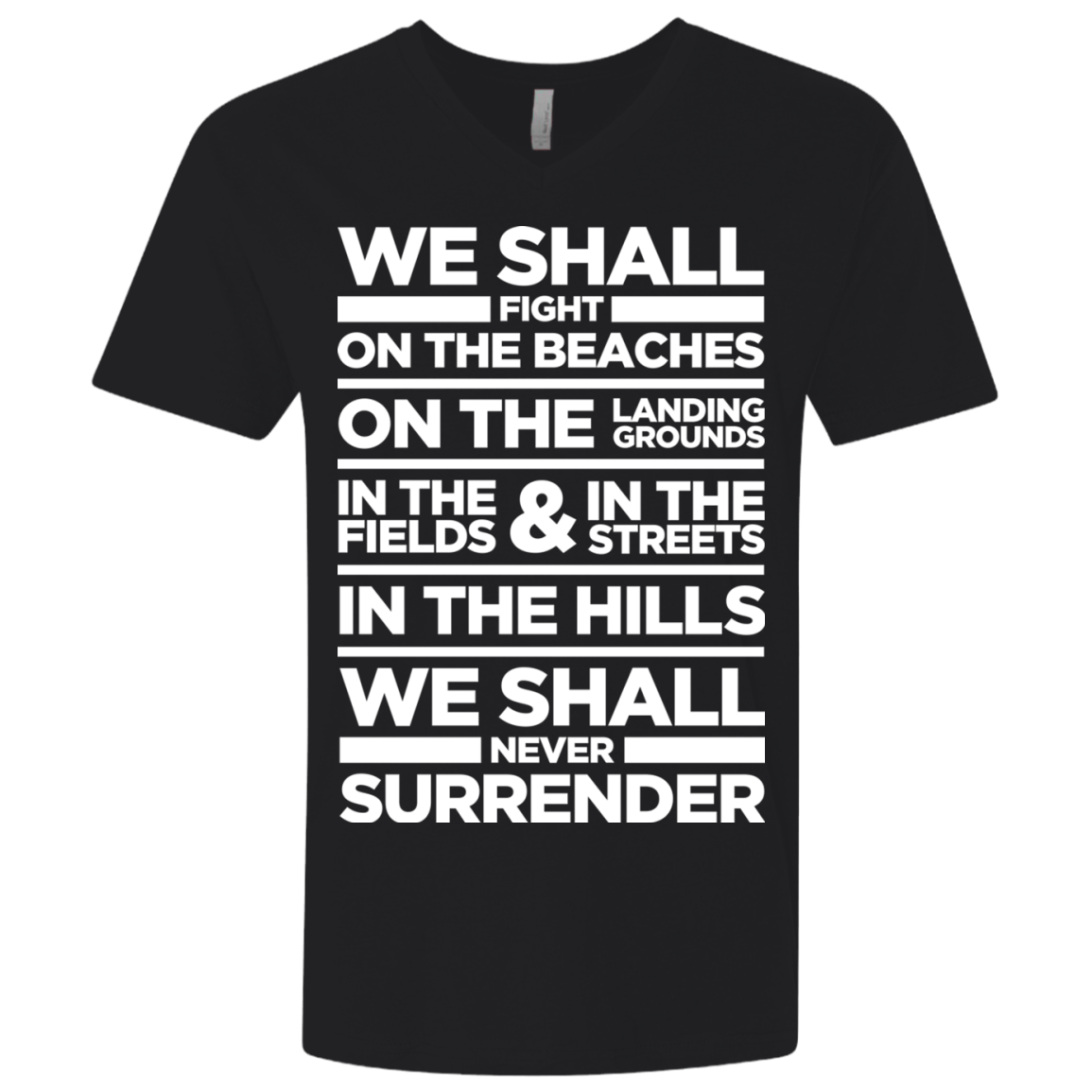 We Shall Fight On the Beaches Men's Premium V-Neck