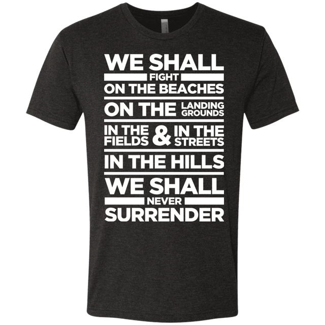T-Shirts Vintage Black / S We Shall Fight On the Beaches Men's Triblend T-Shirt
