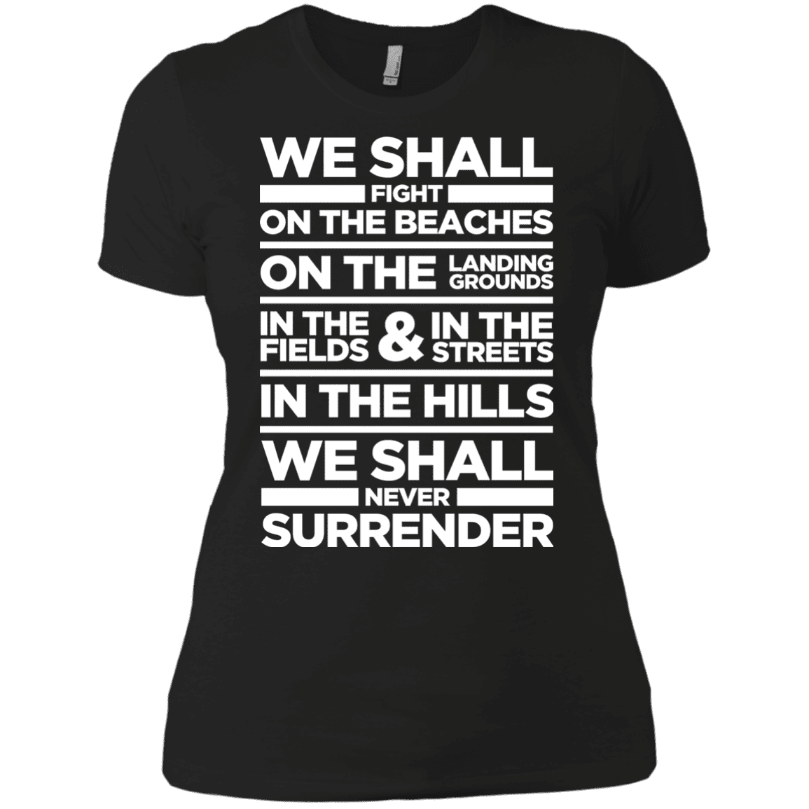T-Shirts Black / X-Small We Shall Fight On the Beaches Women's Premium T-Shirt