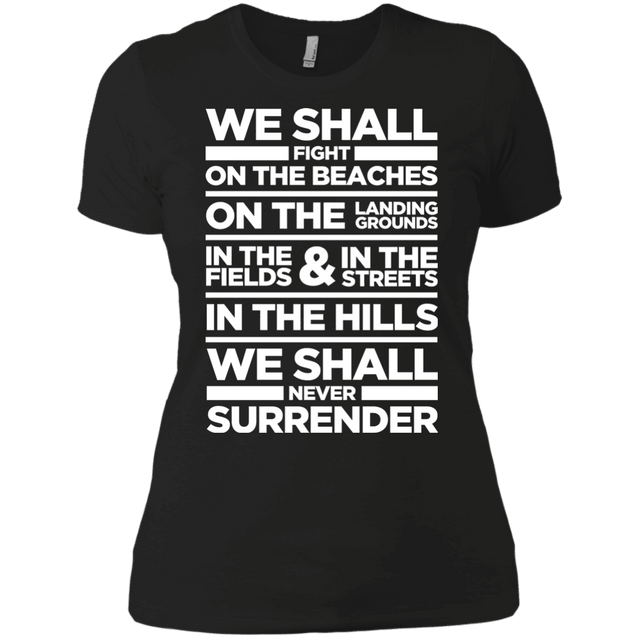 T-Shirts Black / X-Small We Shall Fight On the Beaches Women's Premium T-Shirt