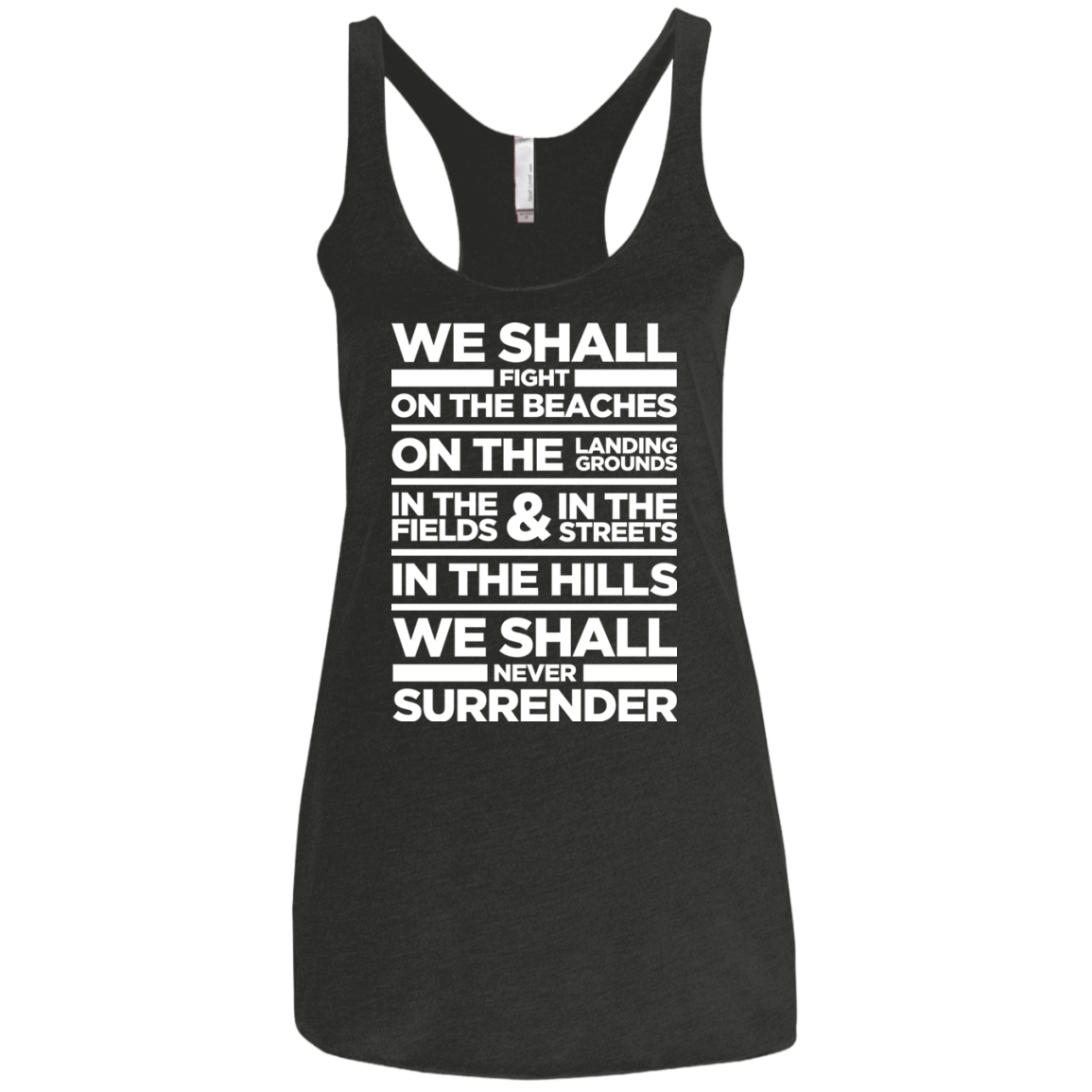 We Shall Fight On the Beaches Women's Triblend Racerback Tank