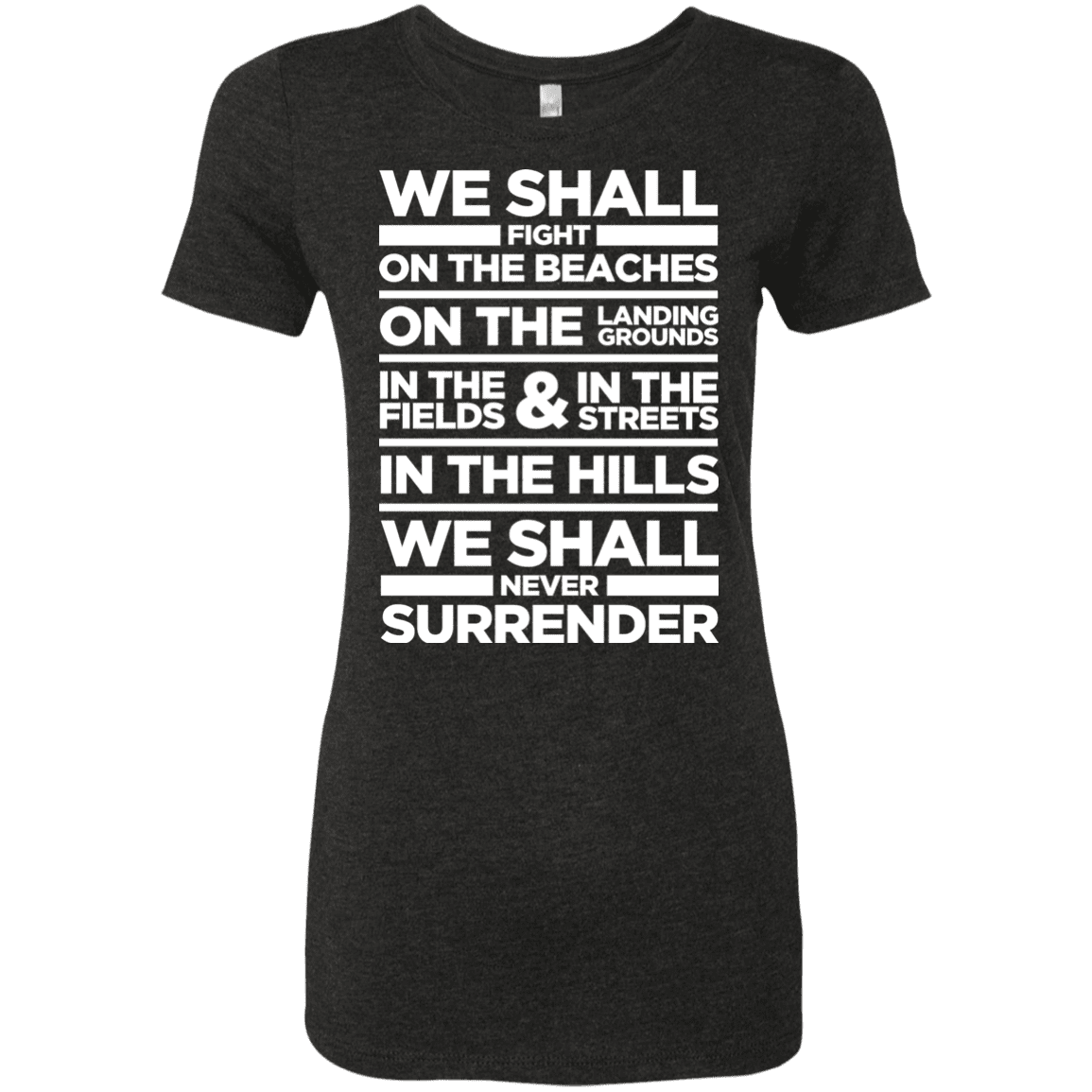 T-Shirts Vintage Black / S We Shall Fight On the Beaches Women's Triblend T-Shirt