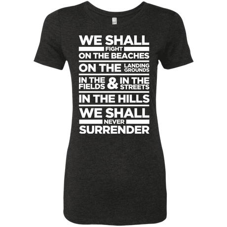 T-Shirts Vintage Black / S We Shall Fight On the Beaches Women's Triblend T-Shirt