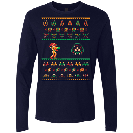 T-Shirts Midnight Navy / Small We Wish You A Metroid Christmas Men's Premium Long Sleeve