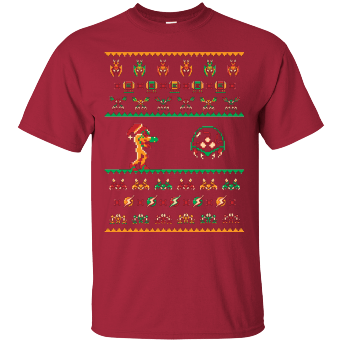T-Shirts Cardinal / Small We Wish You A Metroid Christmas T-Shirt