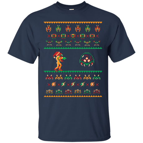 T-Shirts Navy / Small We Wish You A Metroid Christmas T-Shirt