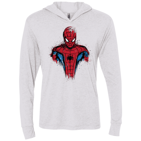 T-Shirts Heather White / X-Small Web warrior Triblend Long Sleeve Hoodie Tee