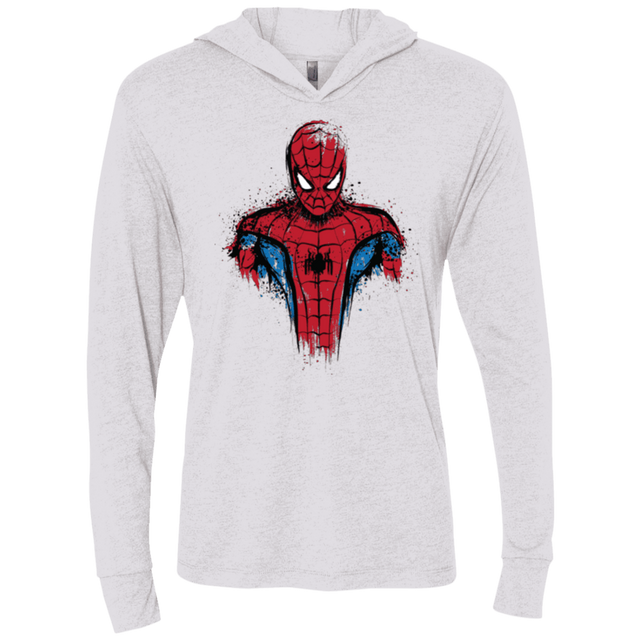 T-Shirts Heather White / X-Small Web warrior Triblend Long Sleeve Hoodie Tee