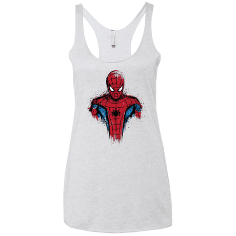 T-Shirts Heather White / X-Small Web warrior Women's Triblend Racerback Tank
