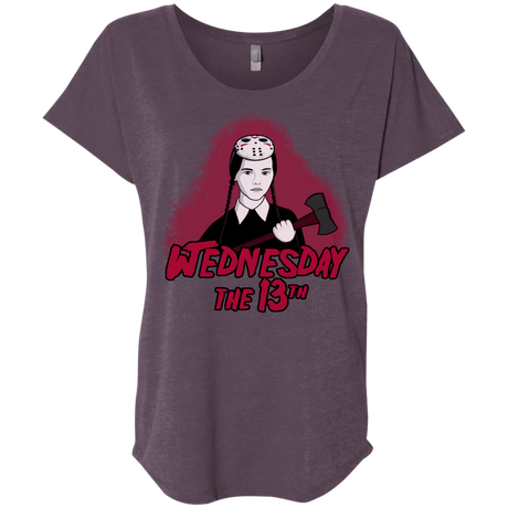 T-Shirts Vintage Purple / X-Small Wednesday The 13th Triblend Dolman Sleeve