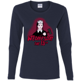T-Shirts Navy / S Wednesday The 13th Women's Long Sleeve T-Shirt