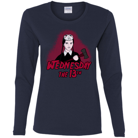T-Shirts Navy / S Wednesday The 13th Women's Long Sleeve T-Shirt