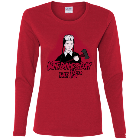 T-Shirts Red / S Wednesday The 13th Women's Long Sleeve T-Shirt