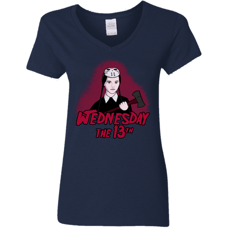 T-Shirts Navy / S Wednesday The 13th Women's V-Neck T-Shirt