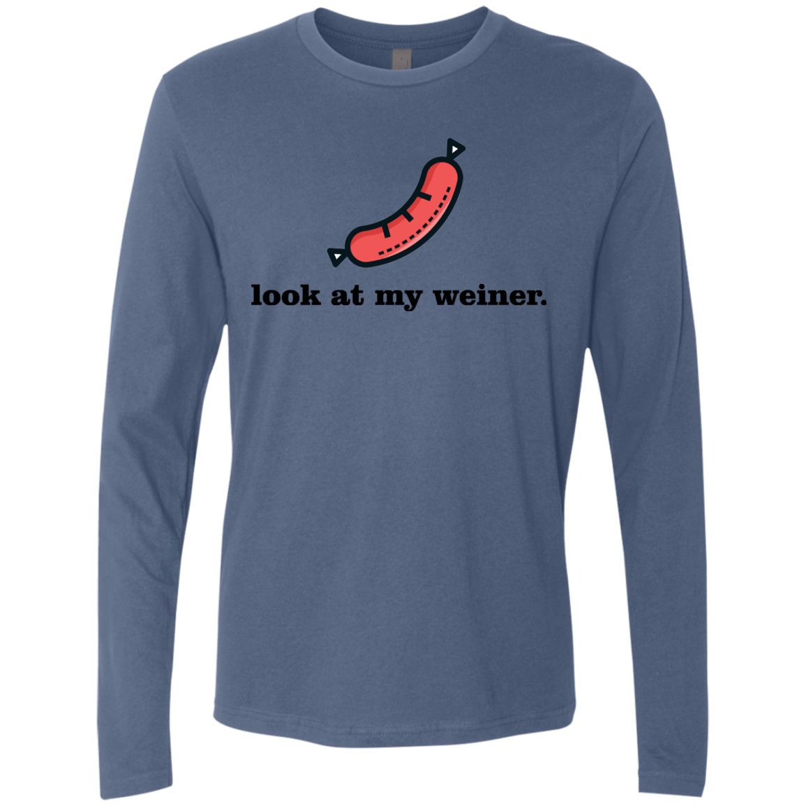 T-Shirts Indigo / Small Weiner Men's Premium Long Sleeve