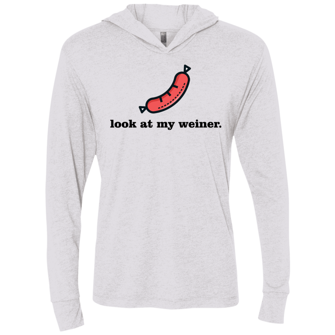 T-Shirts Heather White / X-Small Weiner Triblend Long Sleeve Hoodie Tee