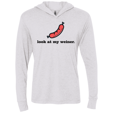 T-Shirts Heather White / X-Small Weiner Triblend Long Sleeve Hoodie Tee