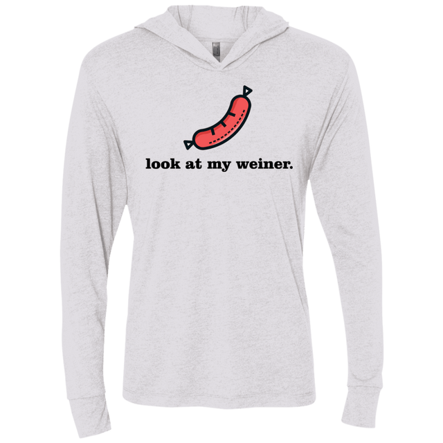 T-Shirts Heather White / X-Small Weiner Triblend Long Sleeve Hoodie Tee