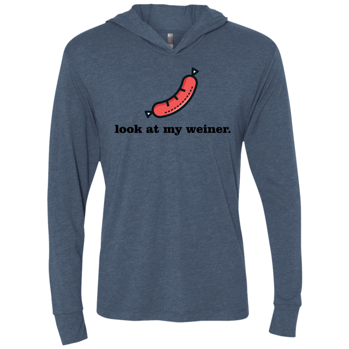 T-Shirts Indigo / X-Small Weiner Triblend Long Sleeve Hoodie Tee