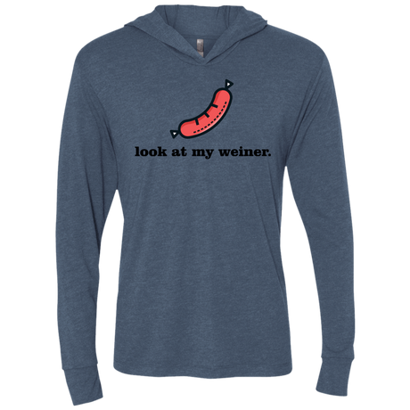 T-Shirts Indigo / X-Small Weiner Triblend Long Sleeve Hoodie Tee