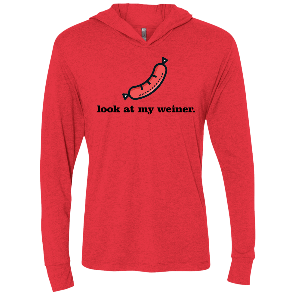 T-Shirts Vintage Red / X-Small Weiner Triblend Long Sleeve Hoodie Tee
