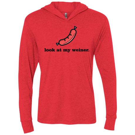 T-Shirts Vintage Red / X-Small Weiner Triblend Long Sleeve Hoodie Tee