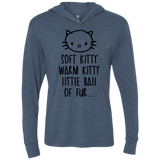 T-Shirts Indigo / X-Small Weird Kitty Triblend Long Sleeve Hoodie Tee
