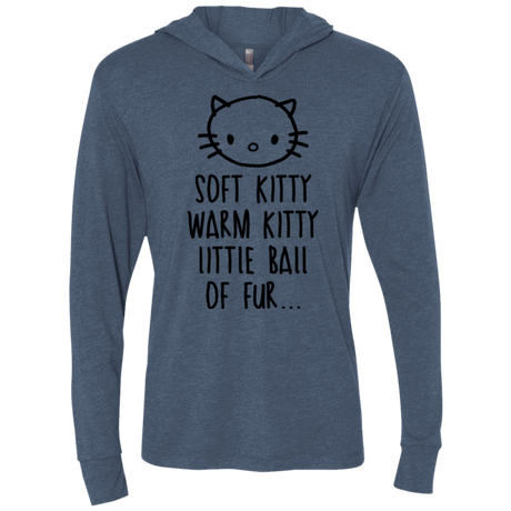 T-Shirts Indigo / X-Small Weird Kitty Triblend Long Sleeve Hoodie Tee