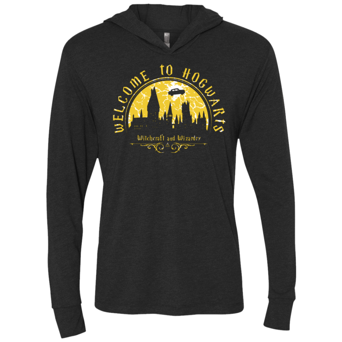 T-Shirts Vintage Black / X-Small Welcome to Hogwarts Triblend Long Sleeve Hoodie Tee