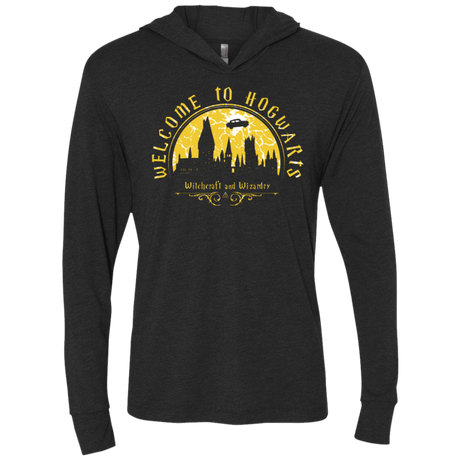 T-Shirts Vintage Black / X-Small Welcome to Hogwarts Triblend Long Sleeve Hoodie Tee