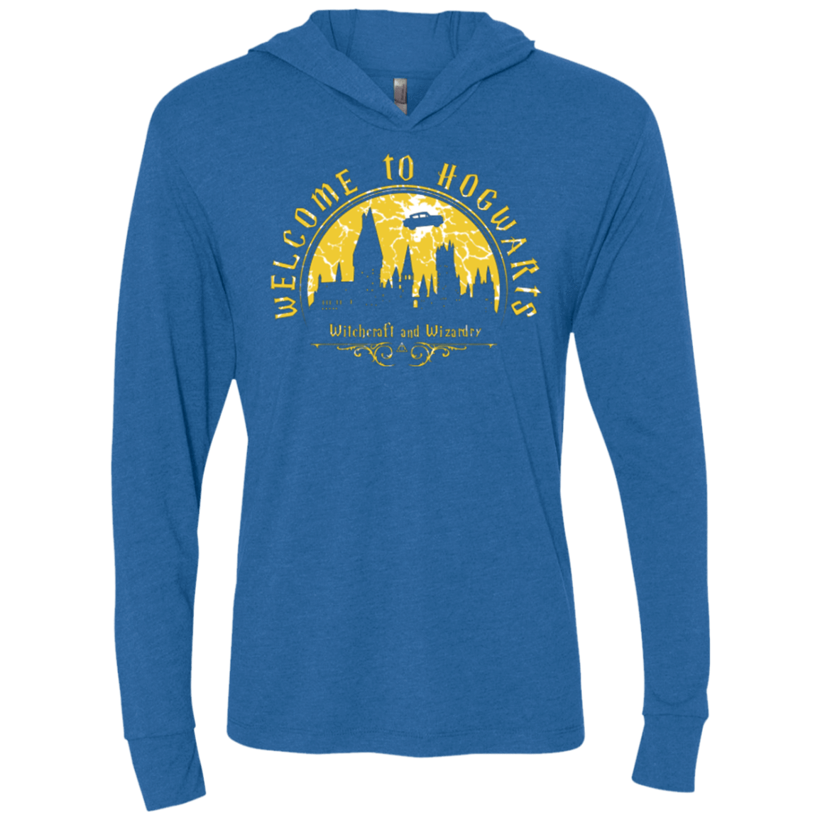 T-Shirts Vintage Royal / X-Small Welcome to Hogwarts Triblend Long Sleeve Hoodie Tee