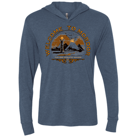 T-Shirts Indigo / X-Small Welcome to Mordor Triblend Long Sleeve Hoodie Tee