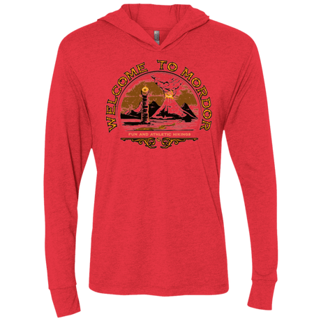 T-Shirts Vintage Red / X-Small Welcome to Mordor Triblend Long Sleeve Hoodie Tee