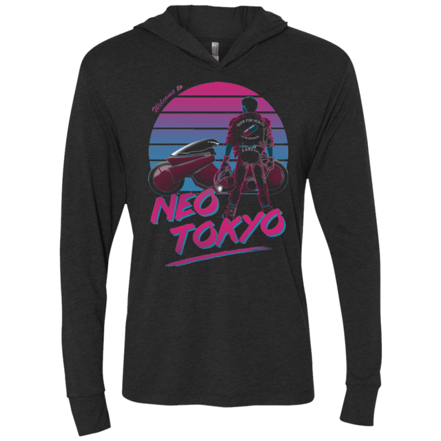 T-Shirts Vintage Black / X-Small Welcome to Neo Tokyo Triblend Long Sleeve Hoodie Tee