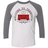 T-Shirts Heather White/Premium Heather / X-Small Welcome to Terminus Men's Triblend 3/4 Sleeve