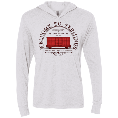 T-Shirts Heather White / X-Small Welcome to Terminus Triblend Long Sleeve Hoodie Tee