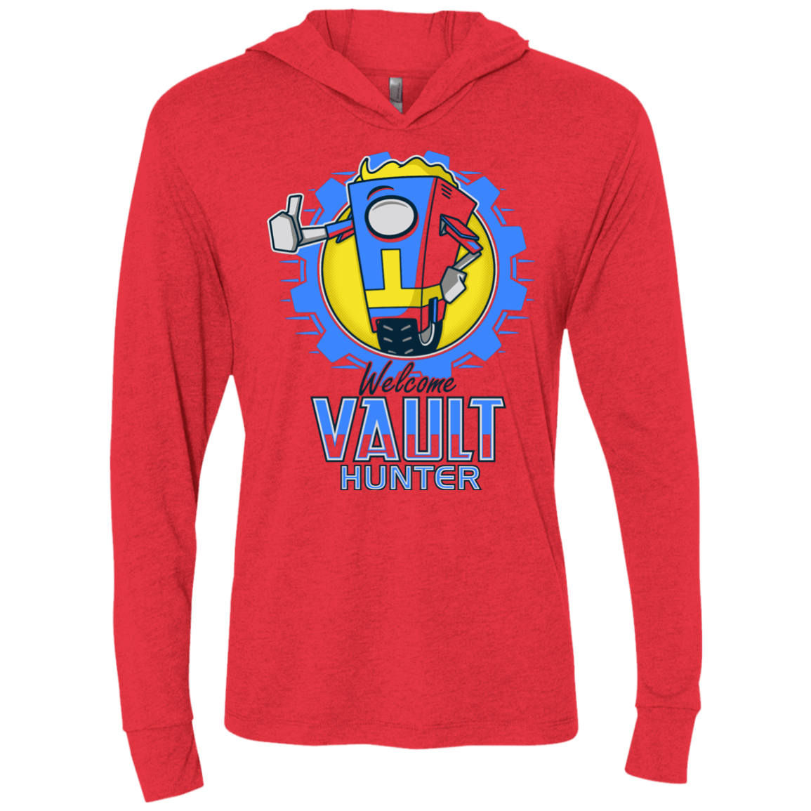 Welcome Vault Hunter Triblend Long Sleeve Hoodie Tee