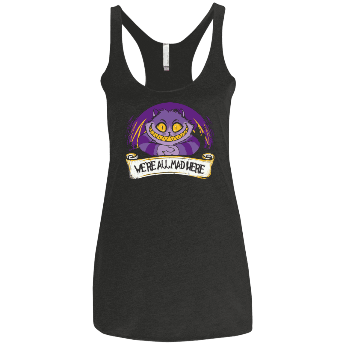 T-Shirts Vintage Black / X-Small Were All Mad Here Women's Triblend Racerback Tank